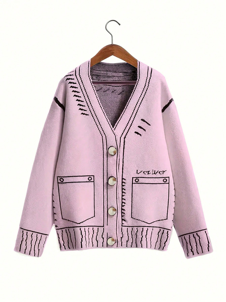 Embellish Knit - Plus size feminino botão-up cardigan outono