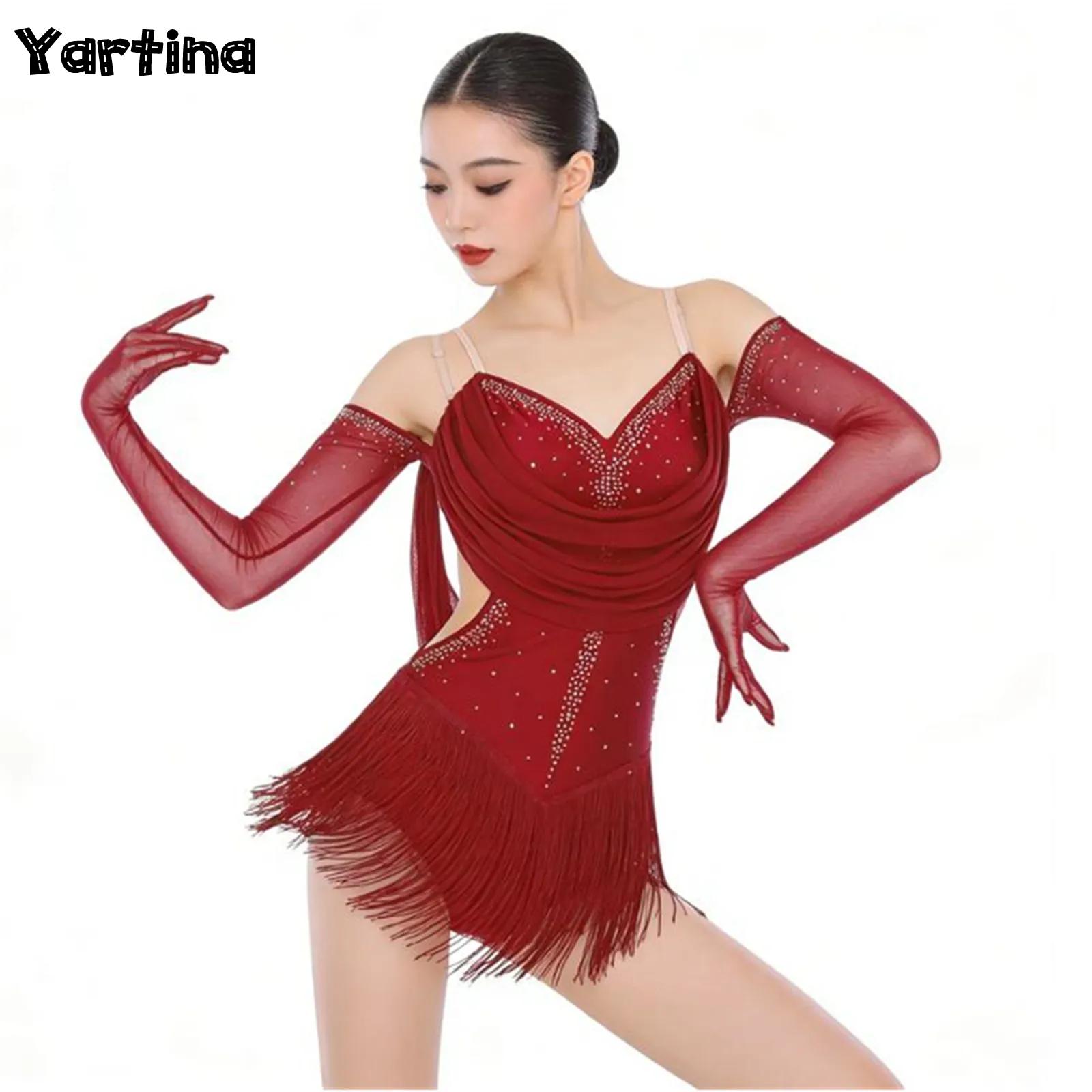 Rhinestone Banding Trim - Leotardo de Dança para Mulheres com