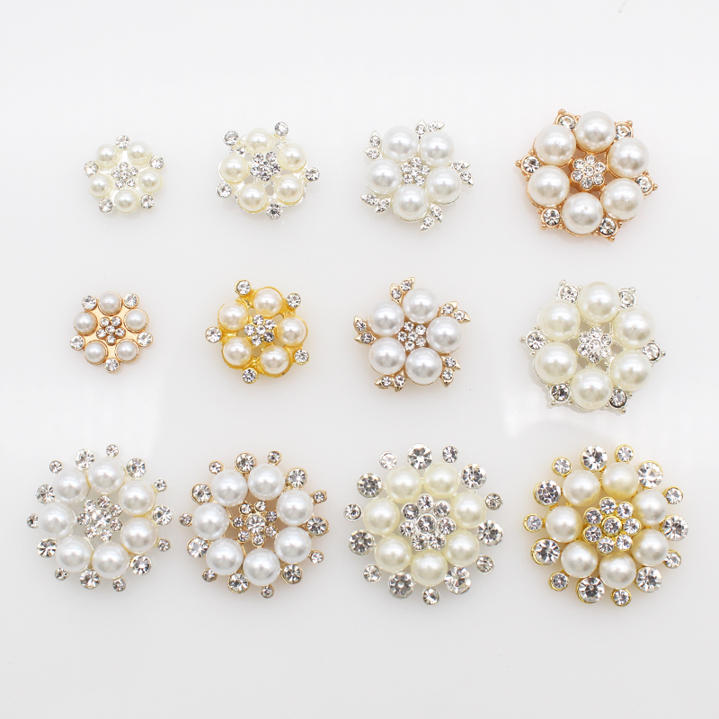 Sew On Rhinestone - 10 pçs liga de ouro/prata pérola