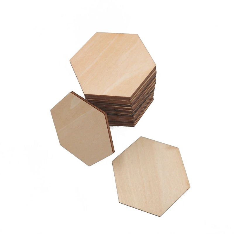 Fatias hexagonais de madeira e - Craft Embellishment avaliação e preço
