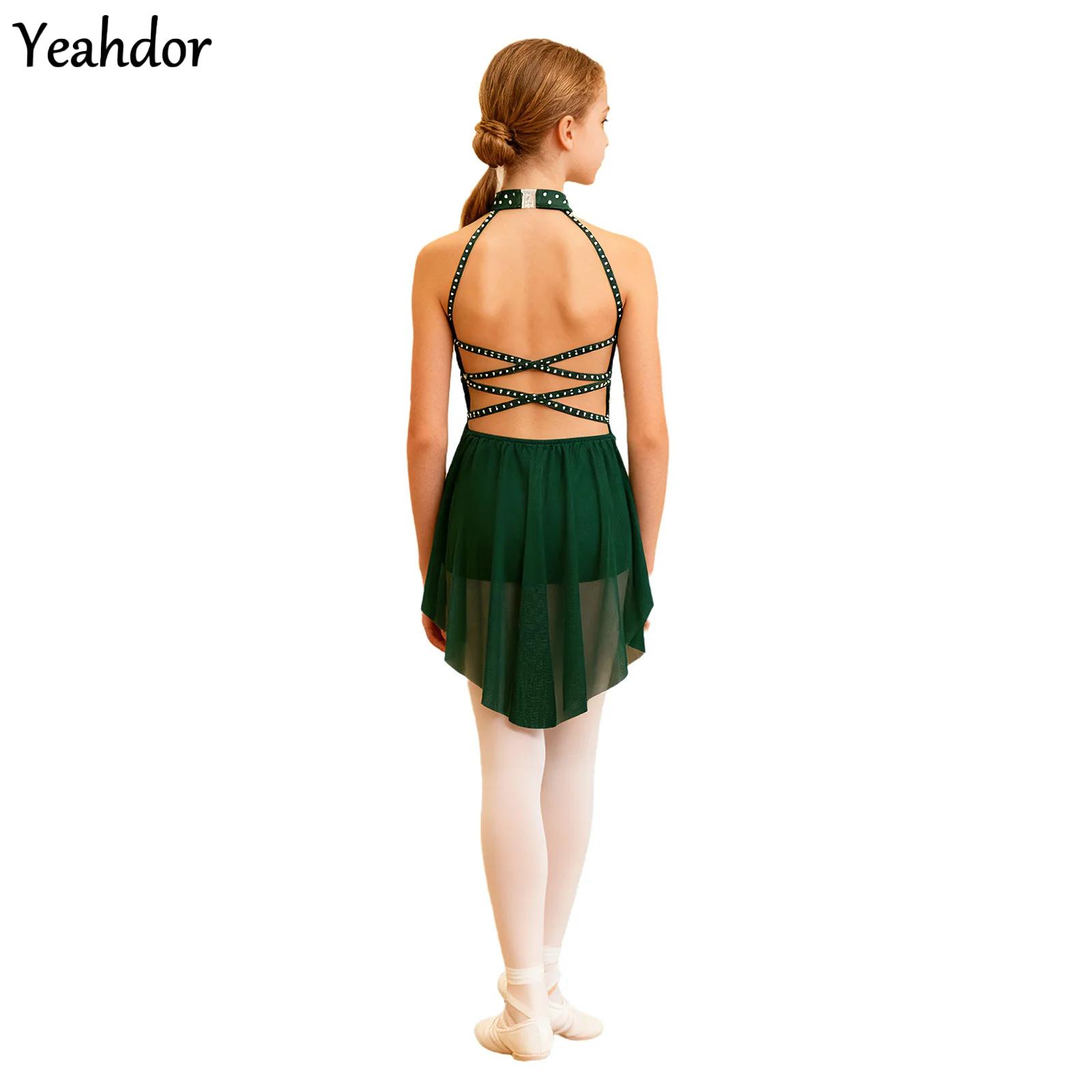 Vestido de Dança Lírica para M - Rhinestone Banding Trim avaliação e preço