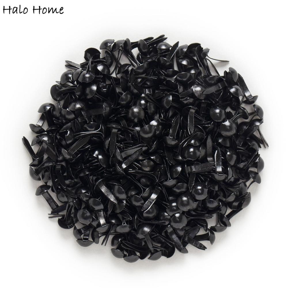 500 peças preto redondo brads  - Embellishments For Scrapbooking avaliação e preço