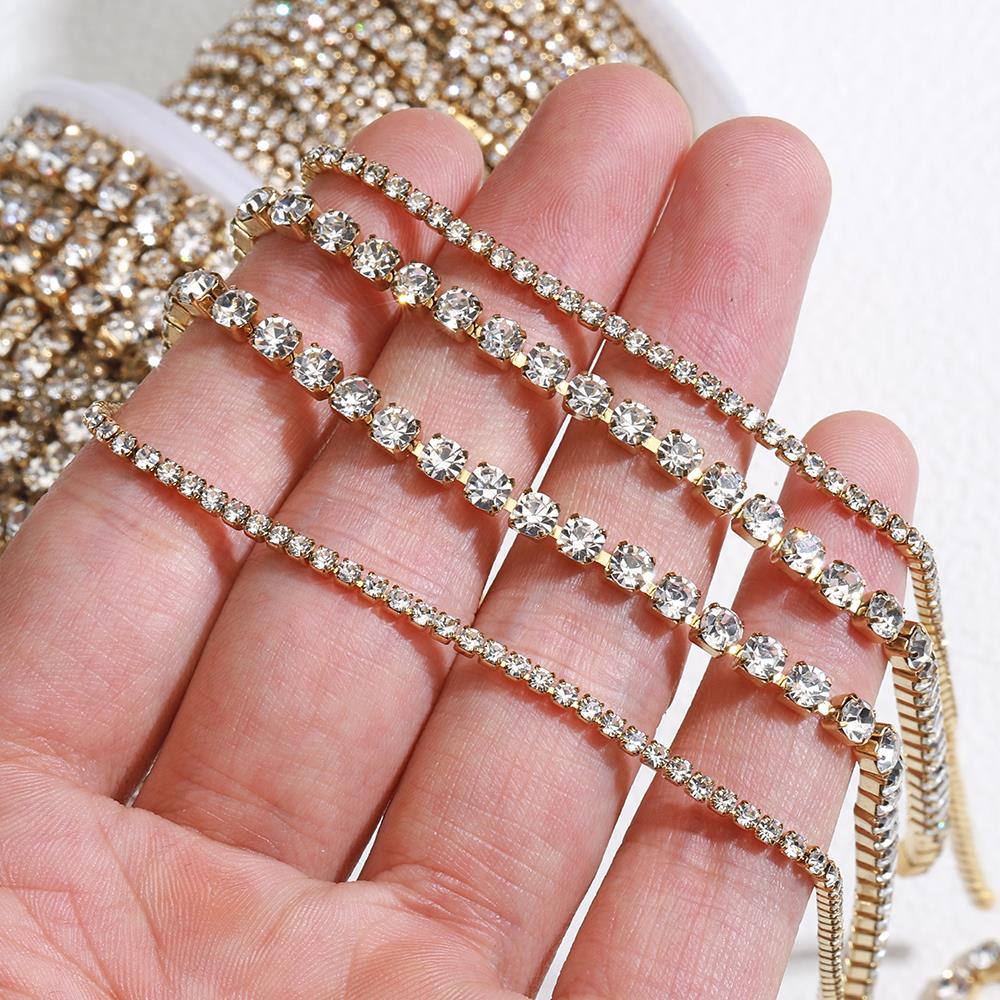 Não desbota 1 metro de aço ino - Sew On Rhinestone avaliação e preço