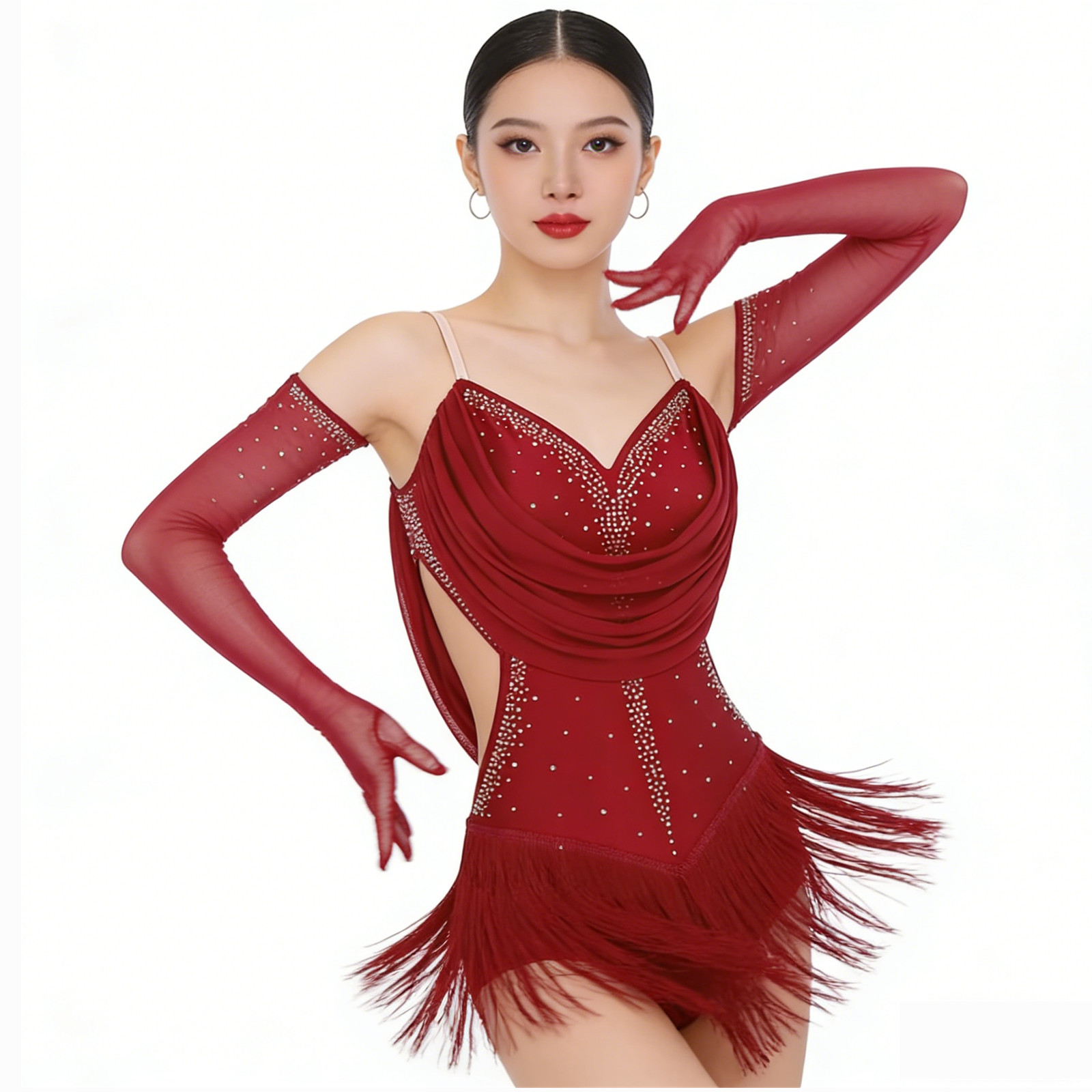 Leotardo de Dança para Mulhere - Rhinestone Banding Trim avaliação e preço