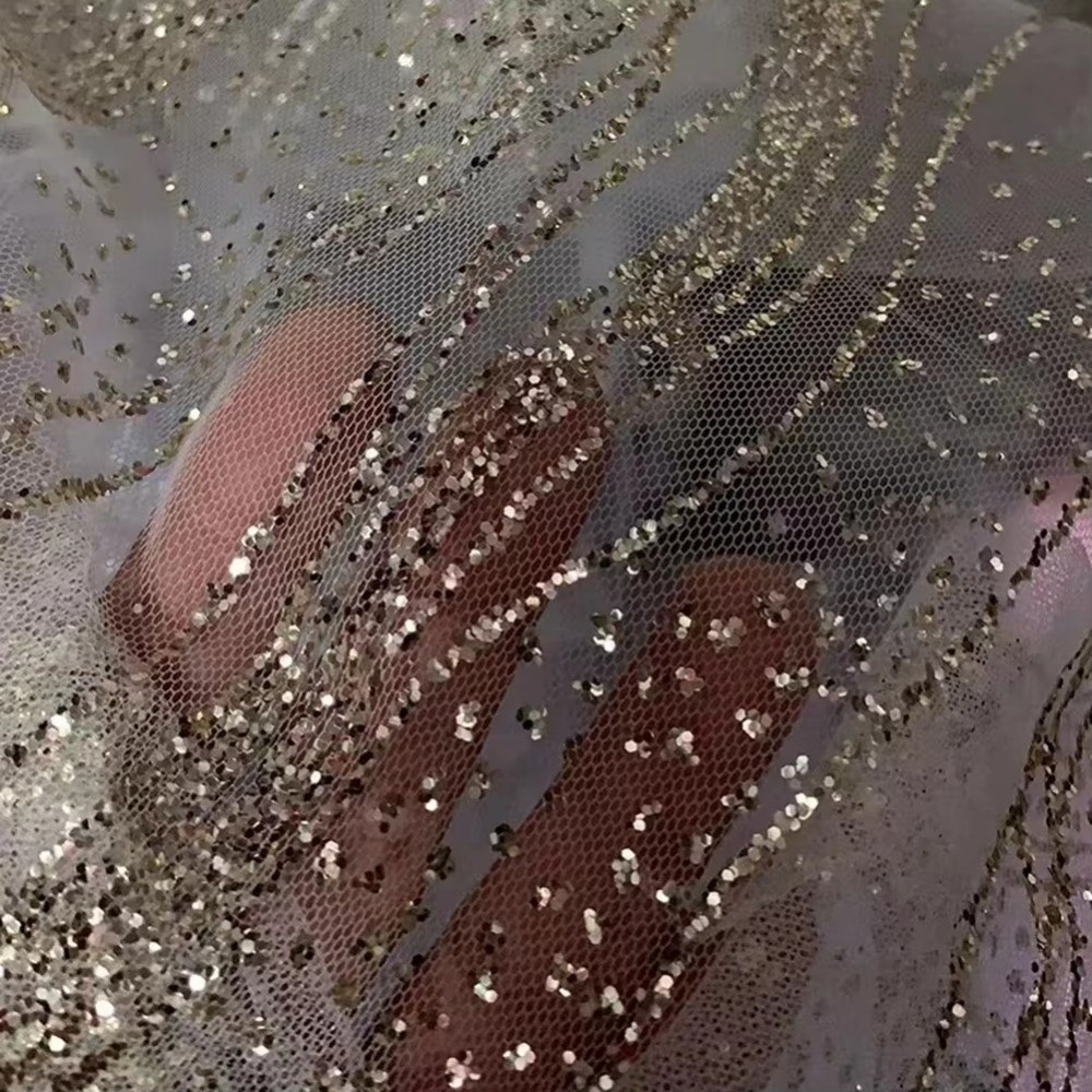 Tecido de Malha com Textura de - Crystal Mesh Fabric avaliação e preço